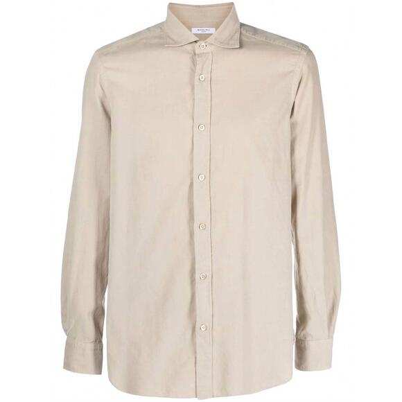 NEW BOGLIOLI men's collar long sleeve shirt in beige